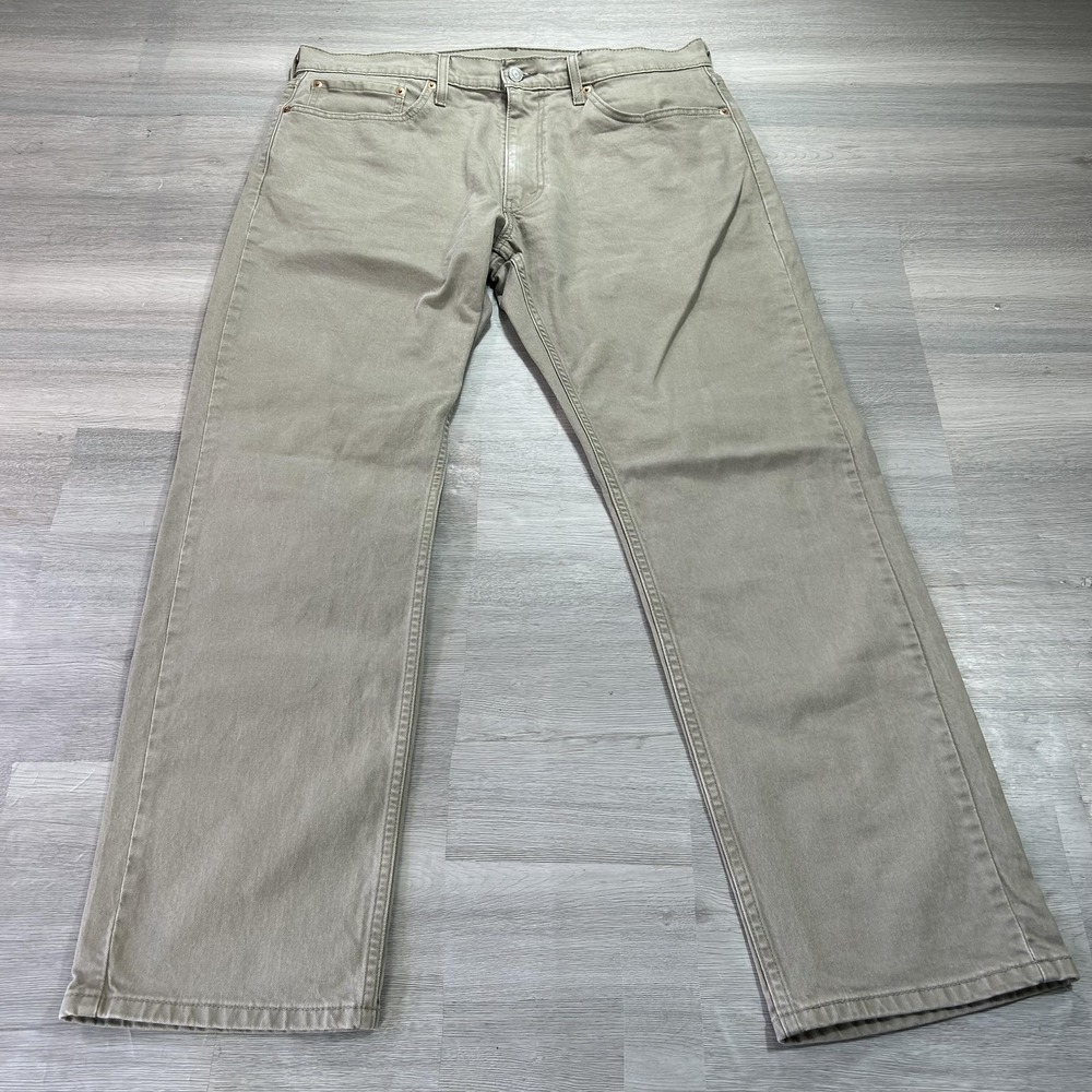 Levis 559 Relaxed Straight Jeans Mens 36x32 Beige Stretch Denim Medium Wash